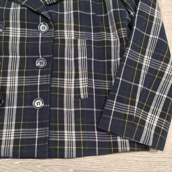 CURRENT AIR Anthro Plaid Double Breasted Coat - Picture 8 of 12